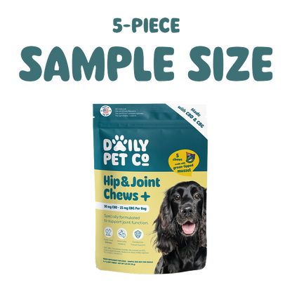 Hip & Joint Chews+ for Dogs - 50mg CBD : 25mg CBG - (5-Piece Sample Size)