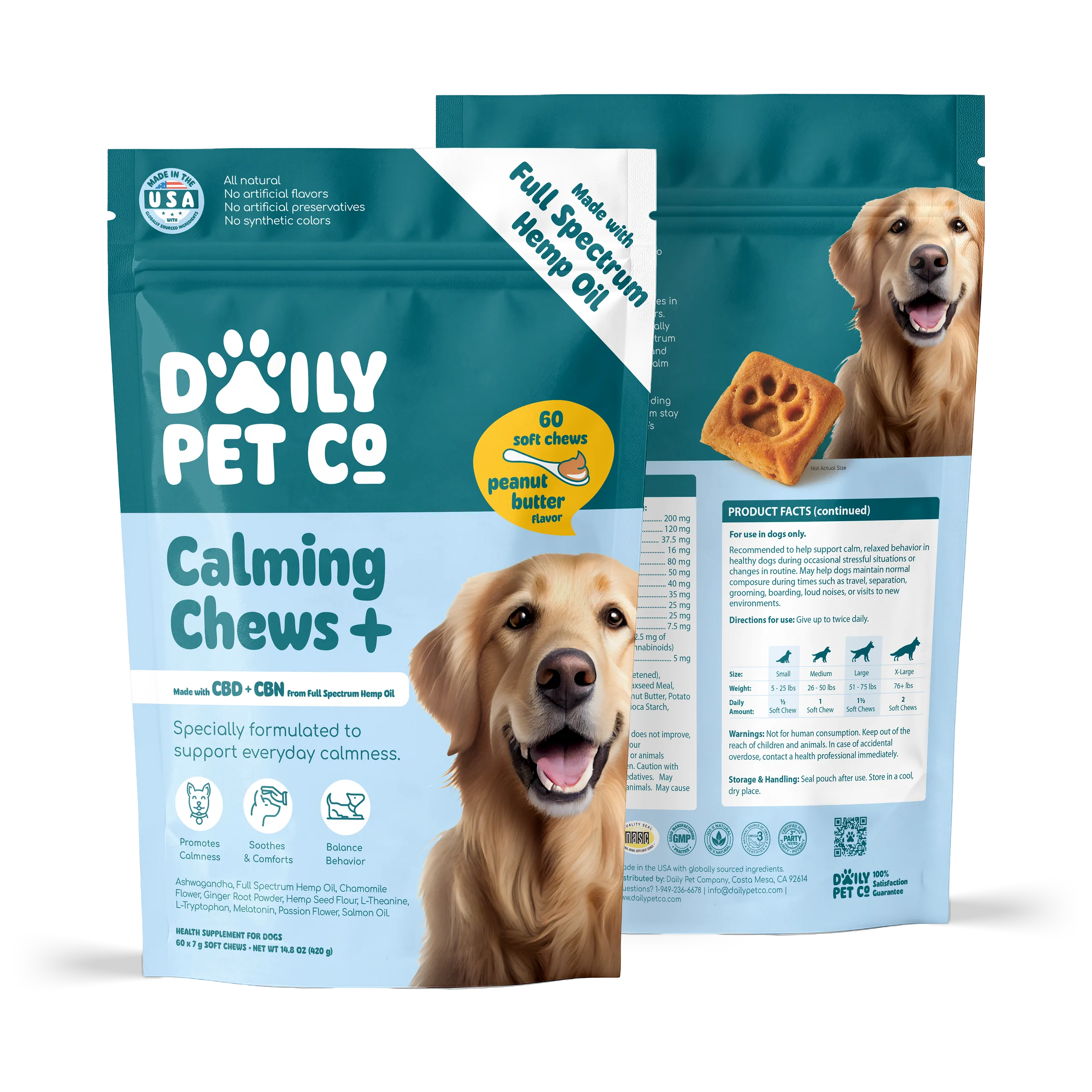 Calming Soft Chews+ for Dogs - 600mg CBD : 300mg CBN