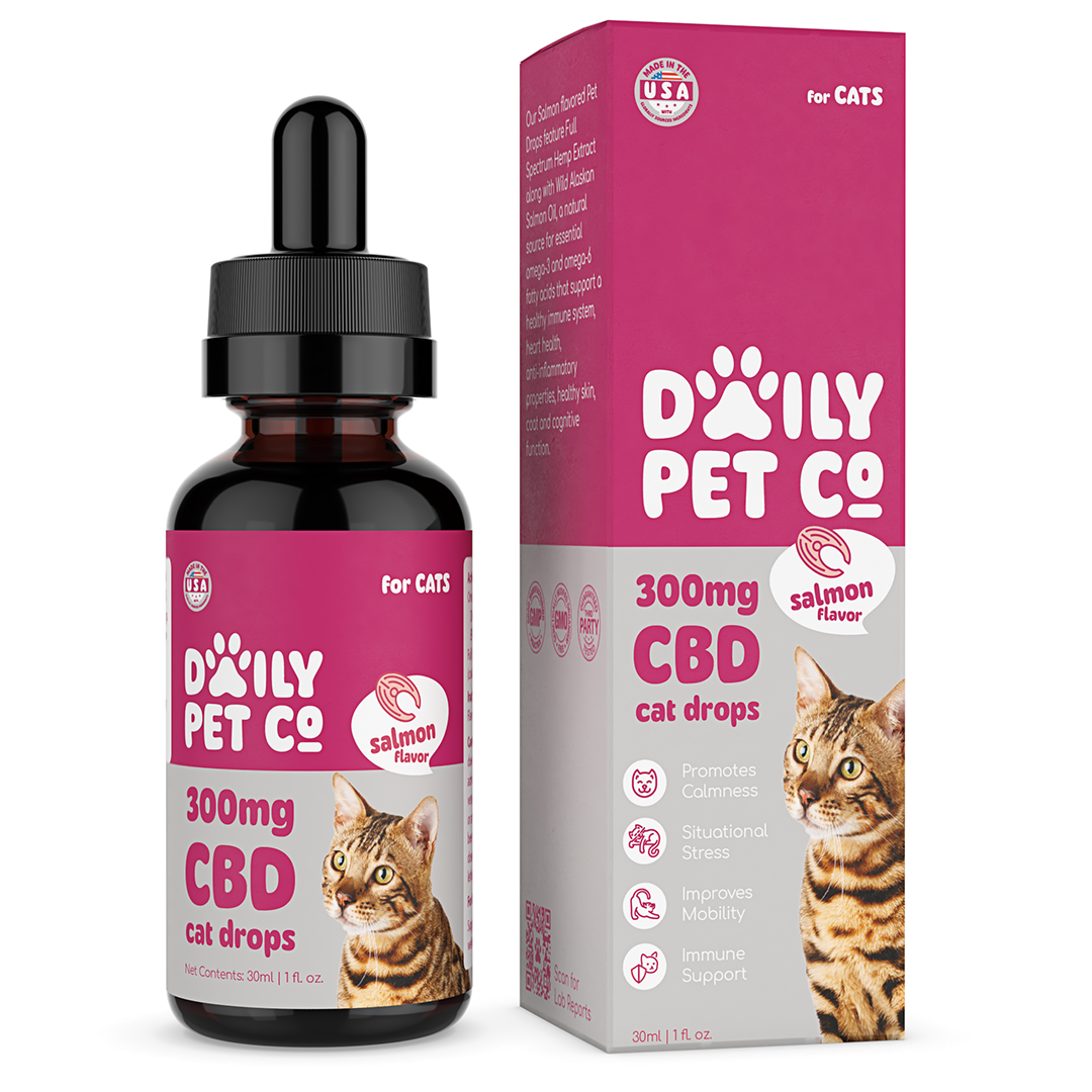CBD Pet Drops for Cats - Salmon Flavored - 300mg