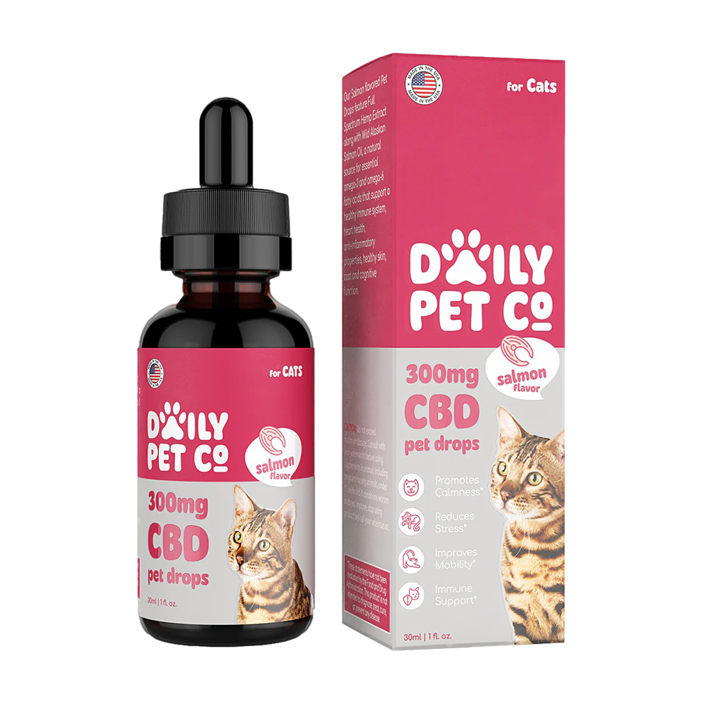 CBD Pet Drops for Cats - Salmon Flavored - 300mg