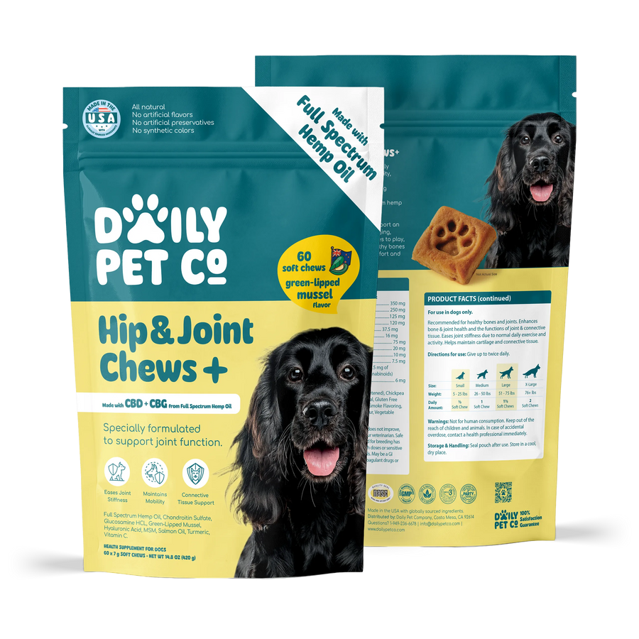 Hip & Joint Soft Chews+ for Dogs - 600mg CBD : 300mg CBG