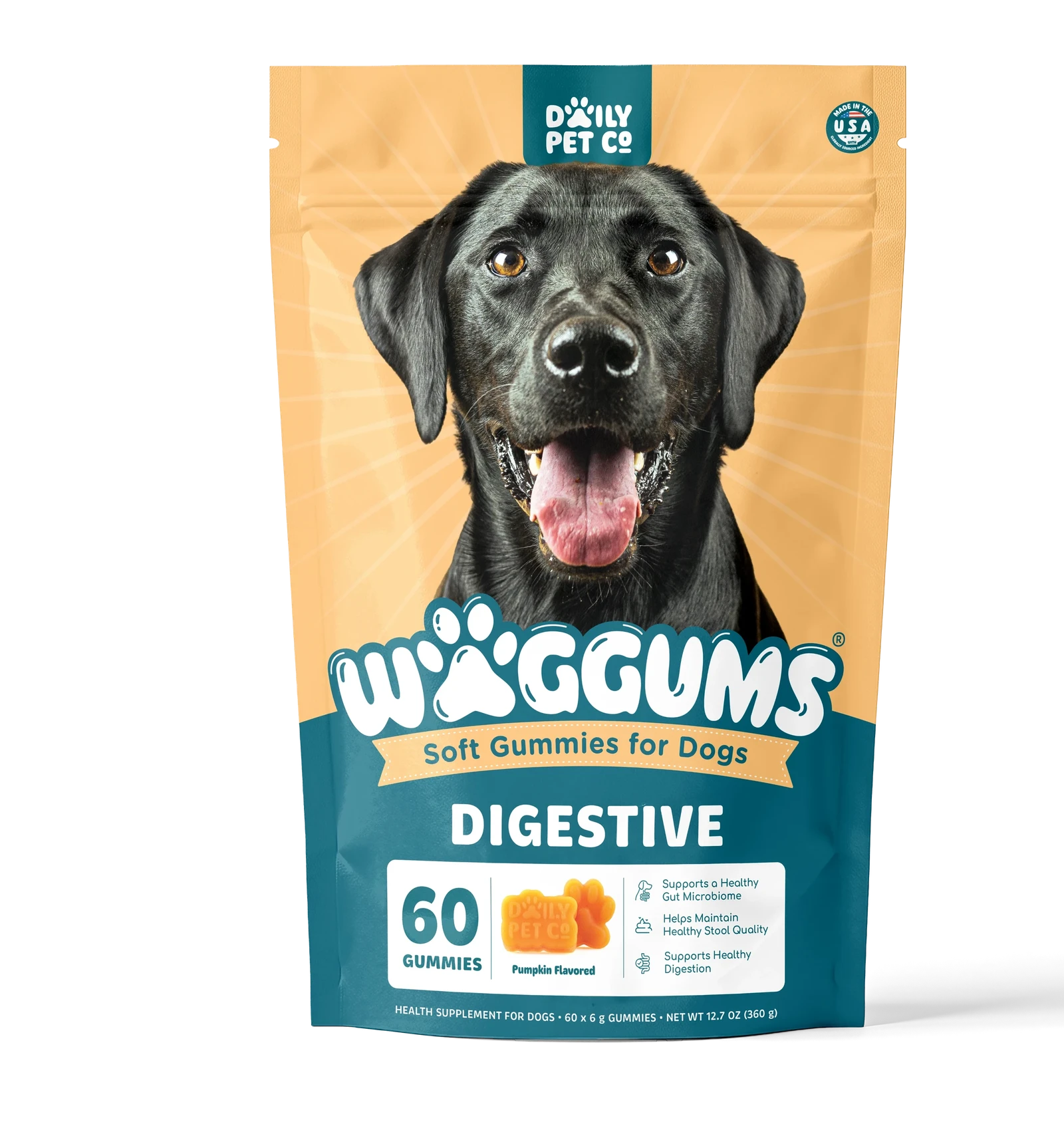 Waggums Digestive Health Soft Gummies for Dogs, pouch front